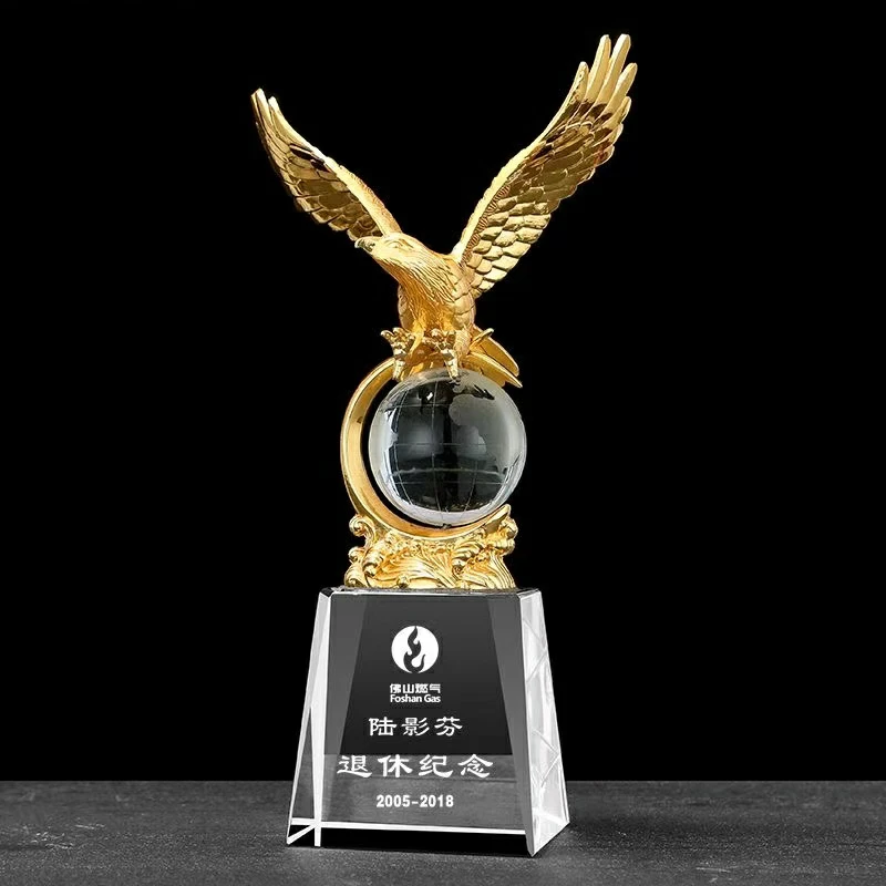 Metal Eagle Crystal Trophy